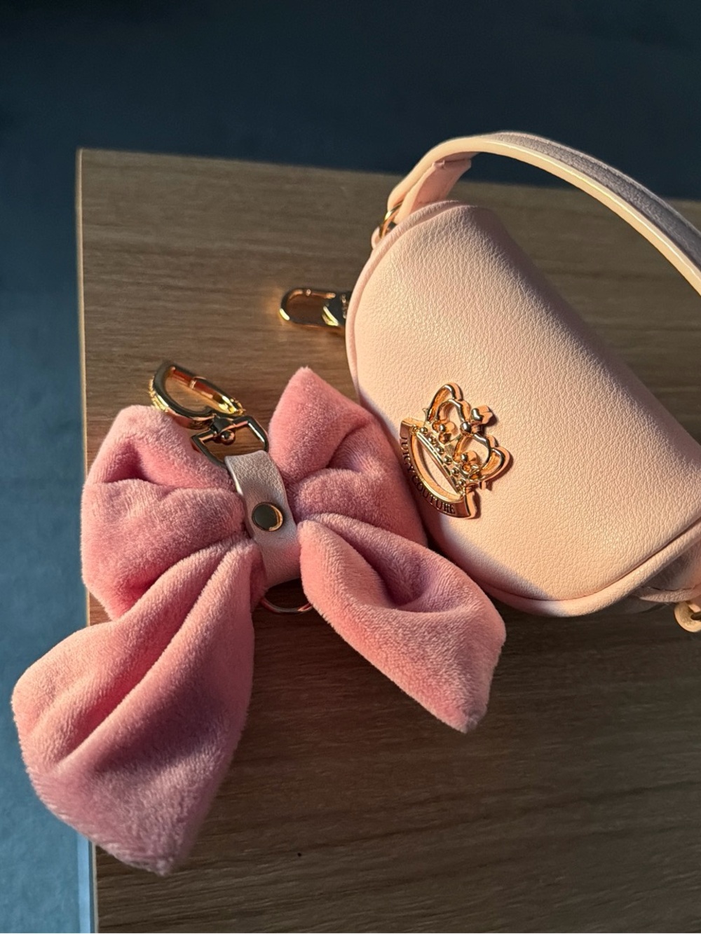 Juicy Couture Coín purse + Pink Velvet Bow Charm